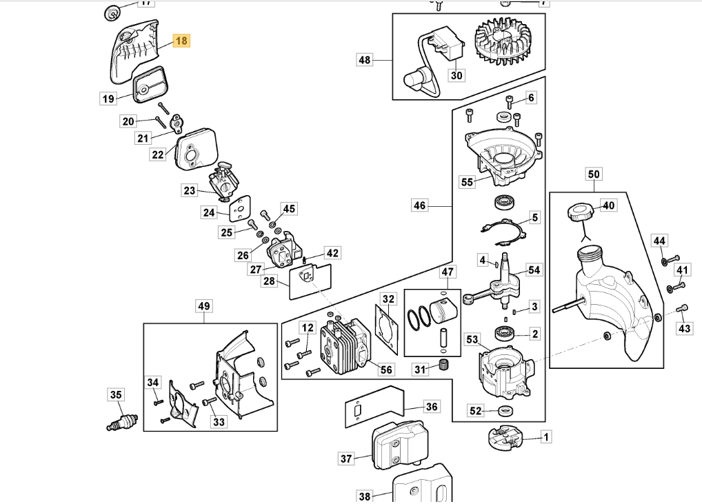 Mountfield MHT2322 Hedge Trimmer Air Filter Cover (2021-2026) Part 118805492/0