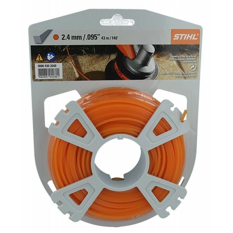 Genuine Stihl 2.4mm x 43m/140ft Square Strimmer & Brushcutter Nylon Line - Outdoor Spares