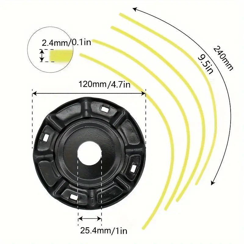 Heavy - Duty Flat Metal Trimmer Head For Low Profile Cutting - Outdoor Spares
