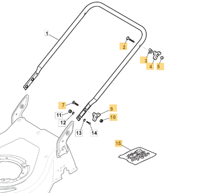 MacAllister MPRM42SP Handle Fixing Kit Fits MPRM 46SP 381008691/0 Genuine Part - Outdoor Spares