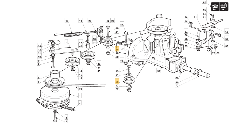 Mountfield 1335 M Drive Belt Pulley Fits 1436H 125601588/0 Genuine Part - Outdoor Spares