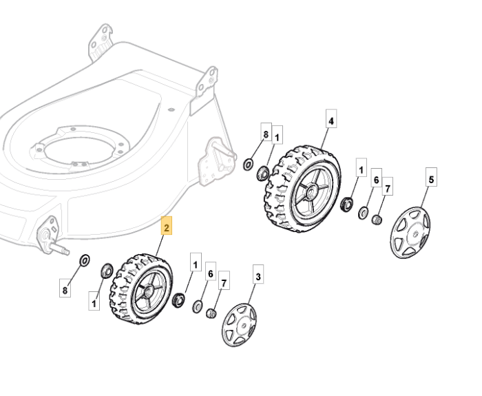 Mountfield Front Wheel D=170mm SP555 SP505 SP535 SP505 S421PD HP425 381007351/0 - Outdoor Spares