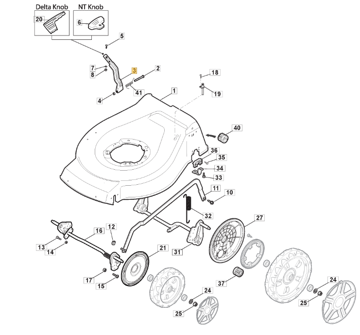 Mountfield Height Adjuster Compatible With SP535 HW 4S & SP530 HW 381003398/0 - Outdoor Spares