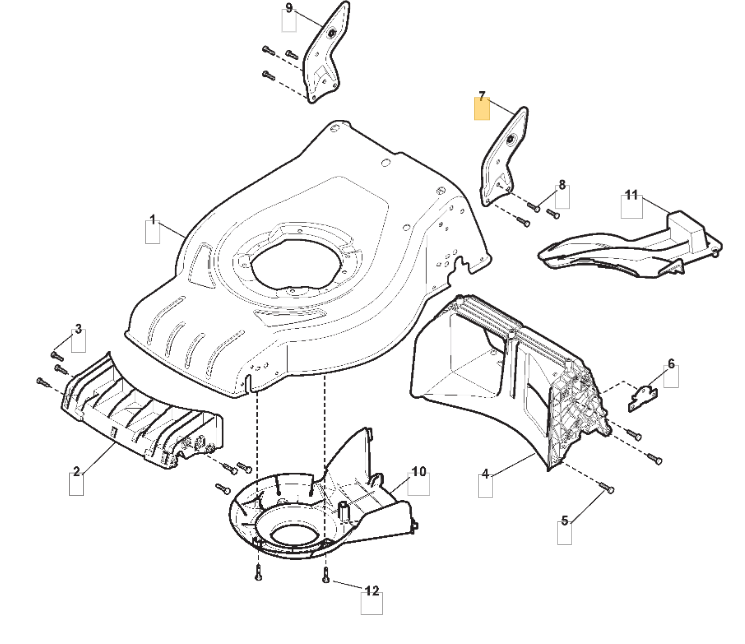 Mountfield HP425 Left Hand Lower Handle Bracket Fits HP42H 381005139/0 Genuine - Outdoor Spares