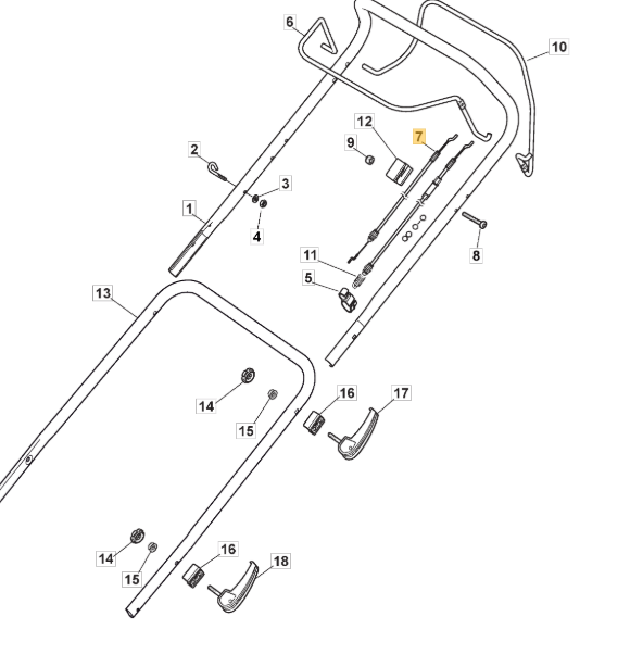 Mountfield Lawnmower Stop Cable Fits SP425 SP535 HW & S481PD Part No 181030106/0 - Outdoor Spares
