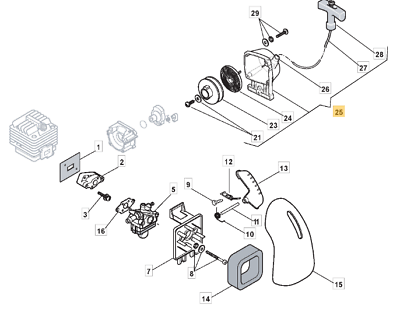 Mountfield MB26 Recoil Assembly Fits MT25J MT26 SB25D SB25J SB27J SB29J Genuine - Outdoor Spares