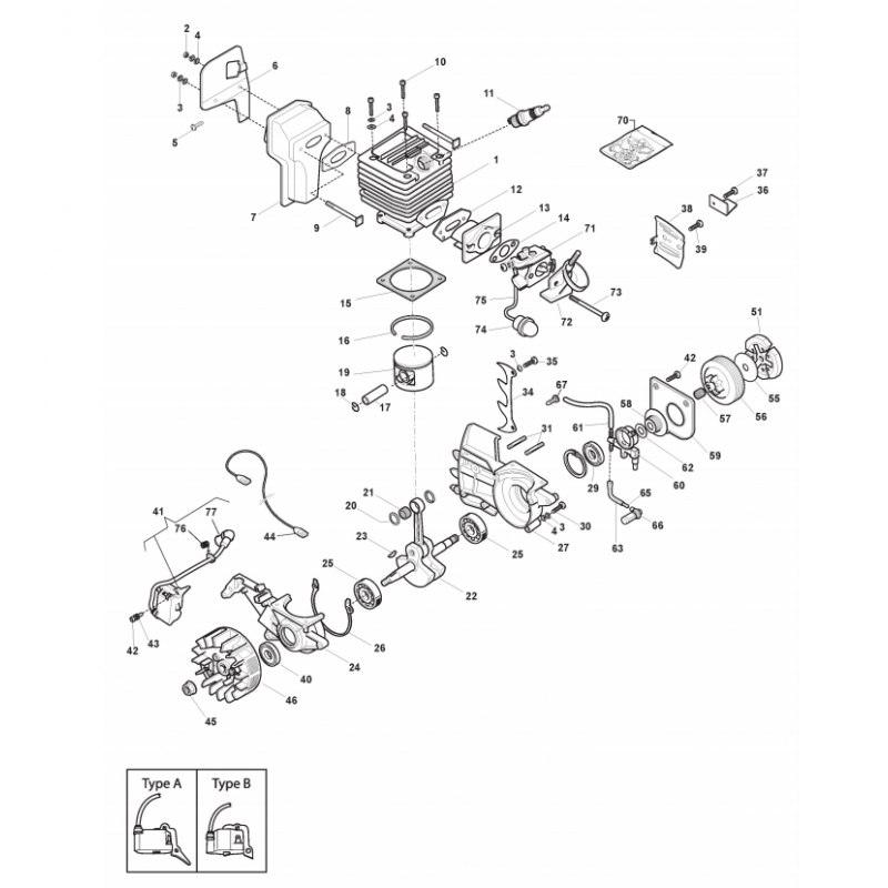 Mountfield MC640 Chainsaw Piston Part No. 118800269/0 - Outdoor Spares