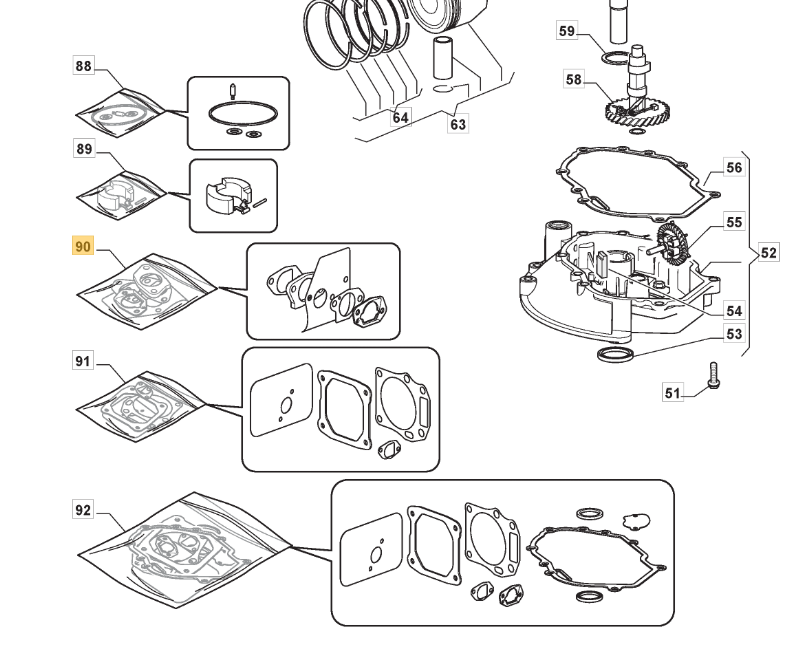 Mountfield RM45 Carburettor Gasket Set Fits S461 PD 118550743/0 Genuine Parts - Outdoor Spares