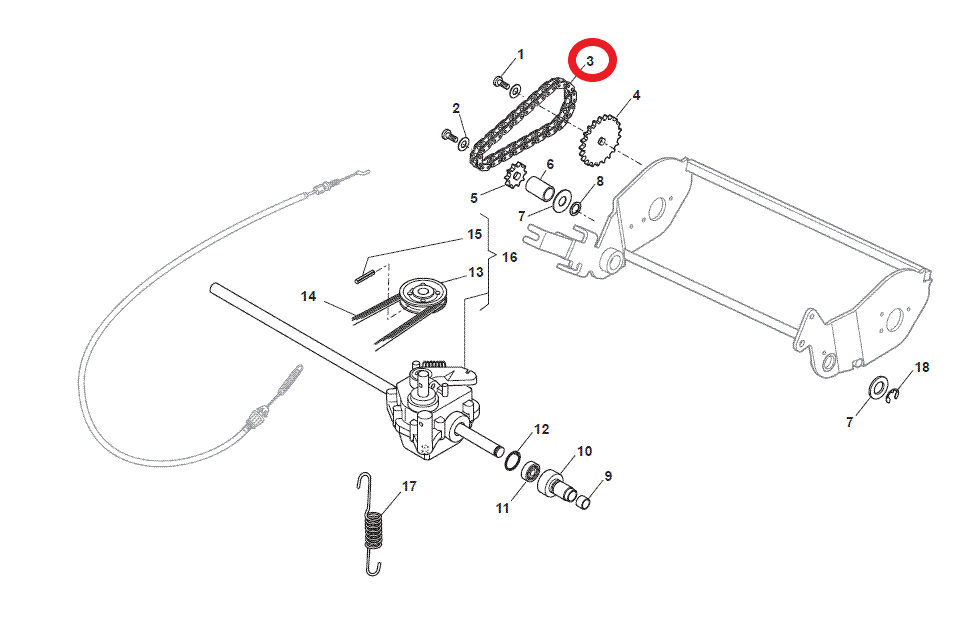 Mountfield SP465R Lawnmower Roller Chain 115189003/0 Also SP425R SP555R SP505R - Outdoor Spares