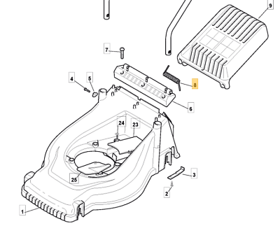 Mountfield SP555 Deflector Spring Fits SP534 SP505 122450430/0 Genuine Part - Outdoor Spares