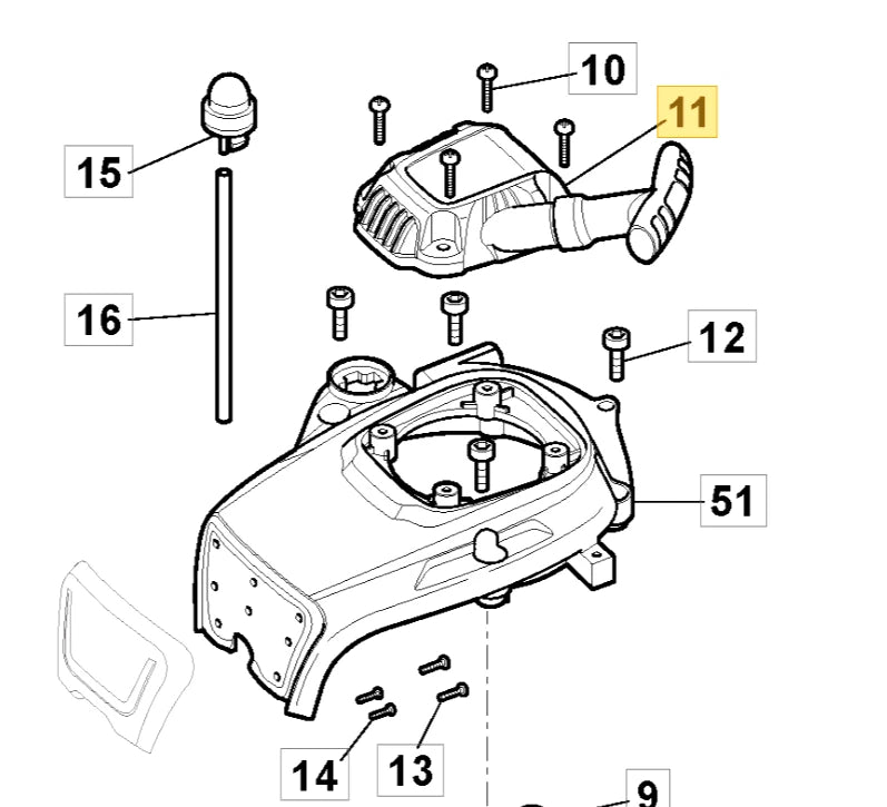 Mountfield MHT2322 Recoil Starter Assembly Hedge Trimmer (2021-2026) 118805524/0