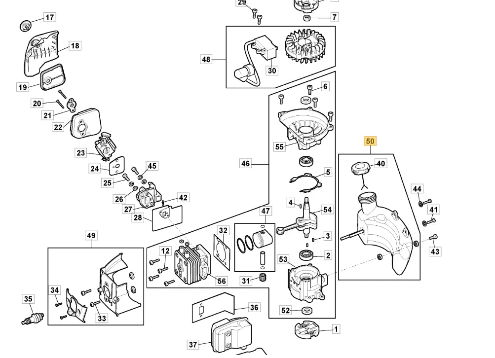 Mountfield Fuel Tank Assembly MHT2322 Hedge Trimmer 2021-2026 Part 118805547/2