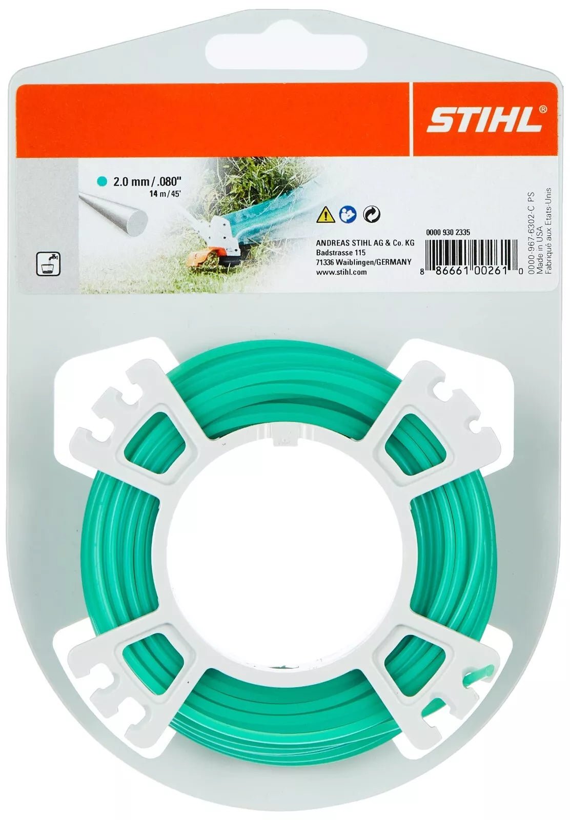 Stihl 2mm x 14m/45ft Nylon Grass Trimmer Cord FS38 FS40 FS45 FS50 Round Profile - Outdoor Spares