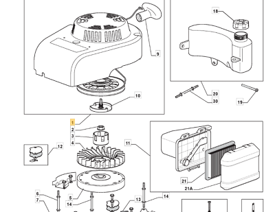 Mountfield RM45 Recoil Assembly Fits S461Pd HP474 S511PD 118550276/0