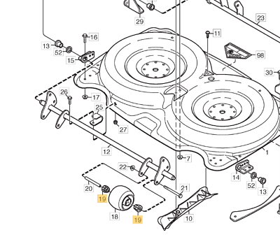 Stiga Park 107M Plastic Wheel Bush Fits Park 92M 1134-4319-01 Genuine Part