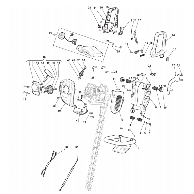 Mountfield Hedgetrimmer MHJ2424 Spring Part No. 118801433/0