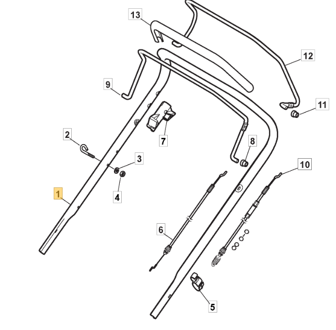 Mountfield SP465R Upper Handle Fits SP425R SP180R 381006838/0 Genuine Part