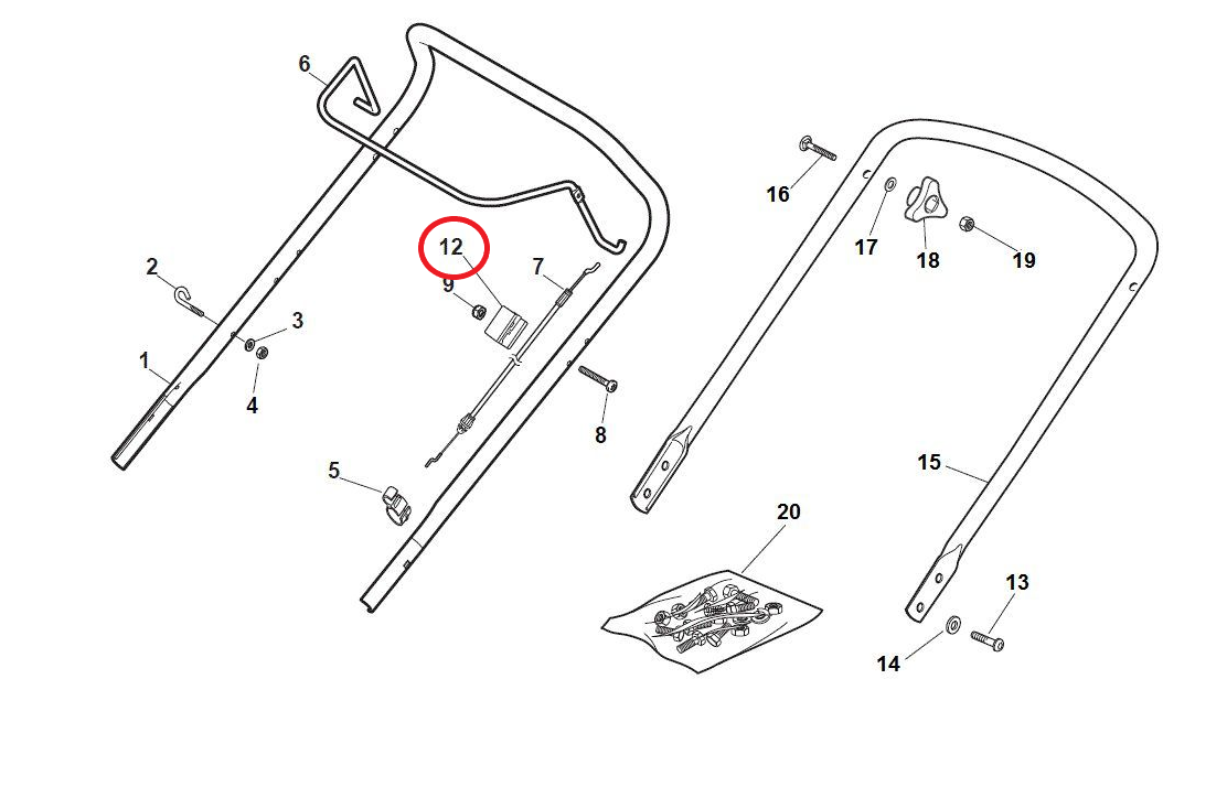 Mountfield HP414 HP164 HP46 HP185 Lawnmower Cable Holder Block 322551640/0