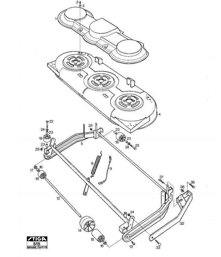 Stiga Park 121M Roller Fits Park 125 Combi Pro Villa 102M 1134-3434-01 Genuine