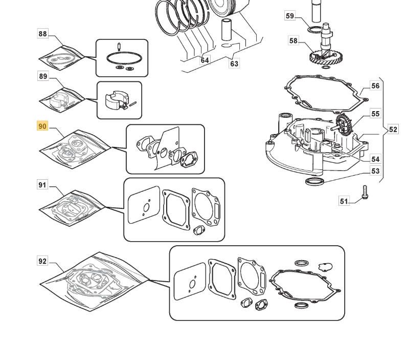 Mountfield RM45 Carburettor Gasket Set Fits S461 PD 118550743/0 Genuine Parts