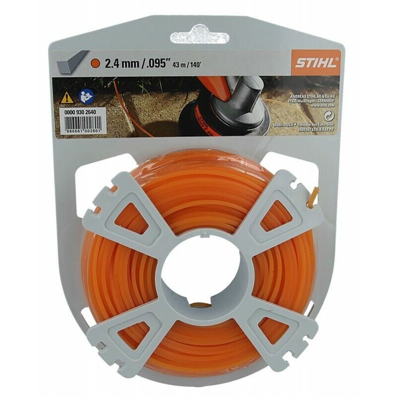 Genuine Stihl 2.4mm x 43m/140ft Square Strimmer & Brushcutter Nylon Line