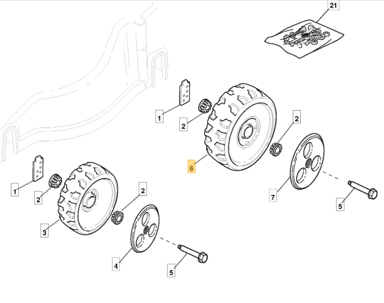 Stiga Rear Wheel For Collector 40 43 & 45 Part No. 322686092/0