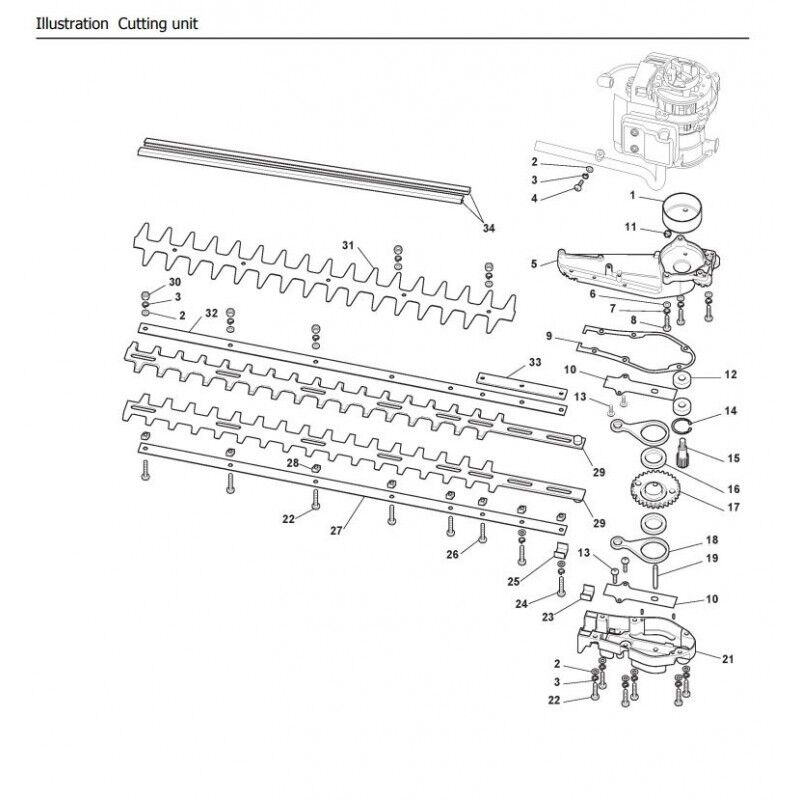 Mountfield MHJ 2424 Hedgetrimmer Upper Blade Guide 123294007/0