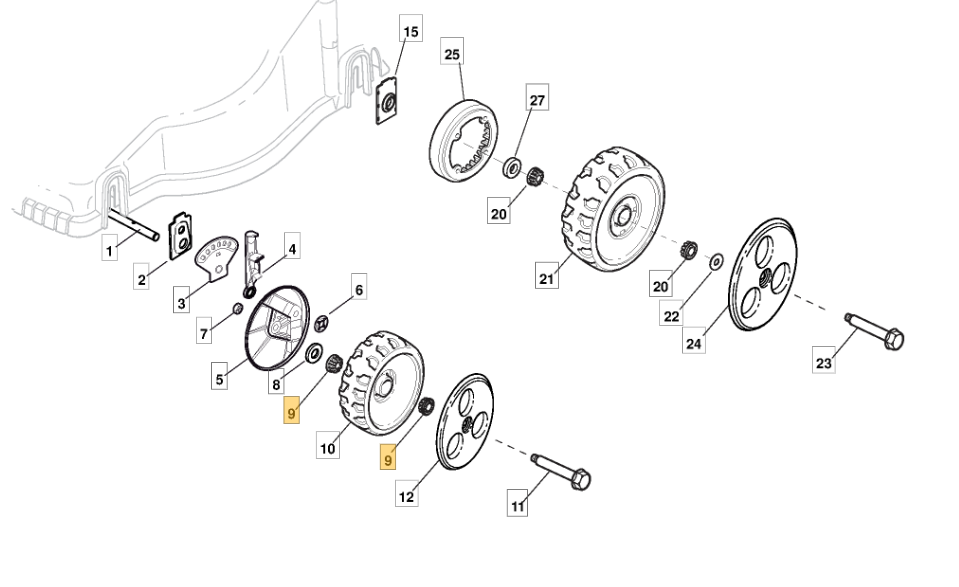 Castelgarden Wheel Bush Fits EP434TR CG474 B X45 GS 322034509/0 Genuine Parts