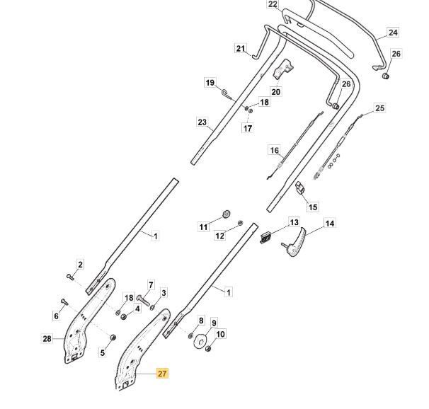 Mountfield Right Handle Bracket Fits SP425R SP465R SP180R 381005149/0