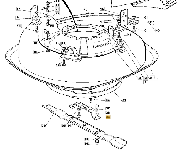 Stiga Garden Compact Blade Bracket Fits Garden Compact E Part No. 327787045/1