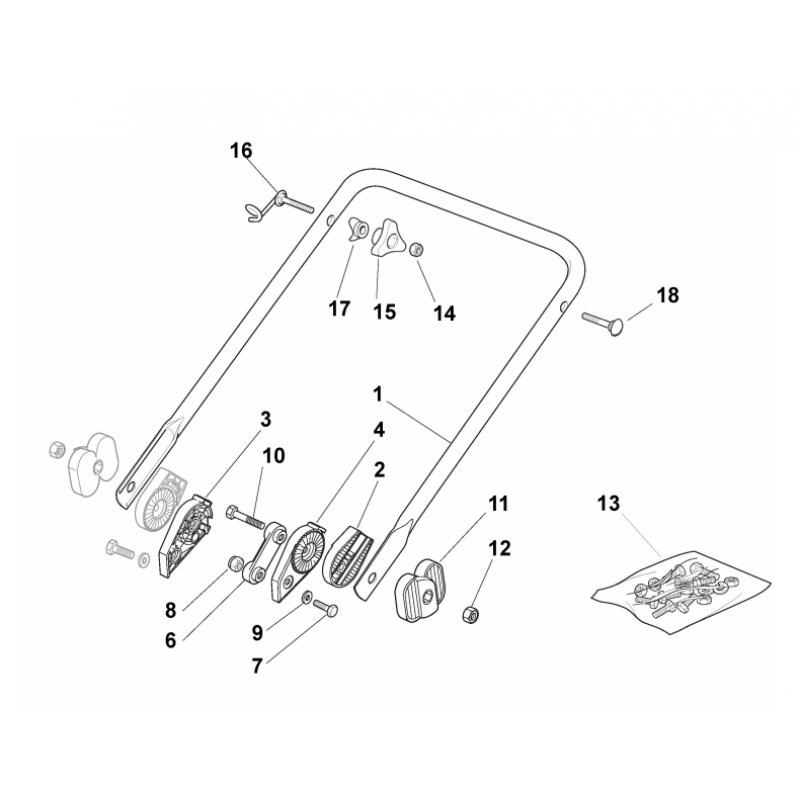 Mountfield 42HP Handle Support Fits 421HP 46PD 322785081/1 Genuine Parts