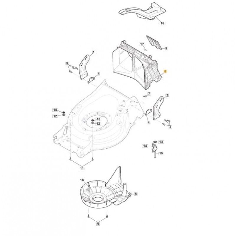 Mountfield S481 HP Rear Baffle Fits SP485 HW V 322108316/0 Genuine Replacement