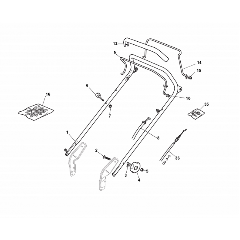 Mountfield 460R PD Pull Cord Guide Fits 461R PD 122430309/0 Genuine Replacement