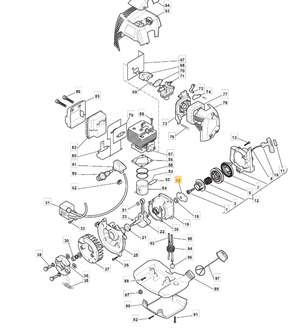 Mac Allister MGTP254 Starter Cup Assembly Fits MBCP254 118801226/0 Genuine Part