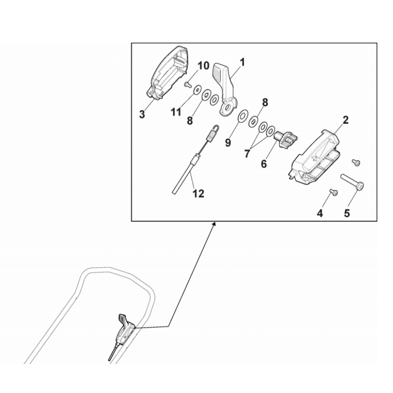 Mountfield Lawnmower Variator Speed Lever For SP555V SP555RV SP505RV 381007240/0