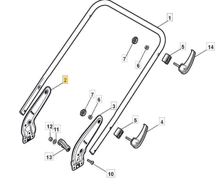 Stiga Combi 48 SQ Right Hand Handle Bracket 381005149/0 Genuine Replacement Part