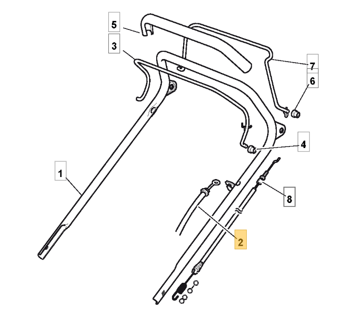 Mountfield Lawnmower Brake Cable Fits 46S S420HP  S460 PD 181000625/0