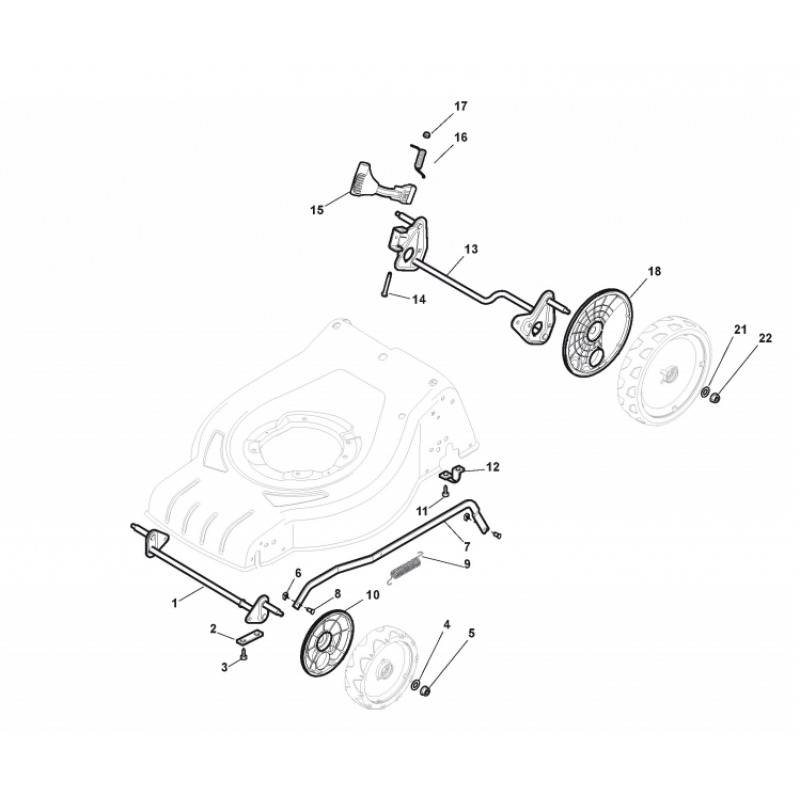 Mountfield Front Wheel Axle For S460 PD & S461PD Part No.381302821/0