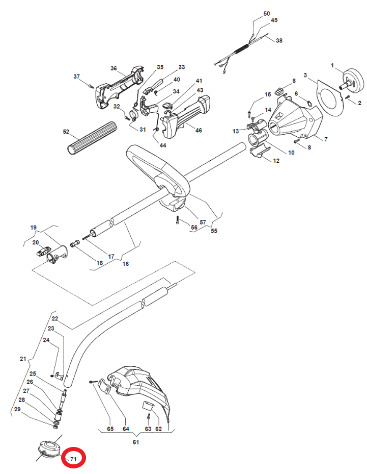 Nylon Head Compatible with MacAllister MGTP254  Part No. 123155008/0