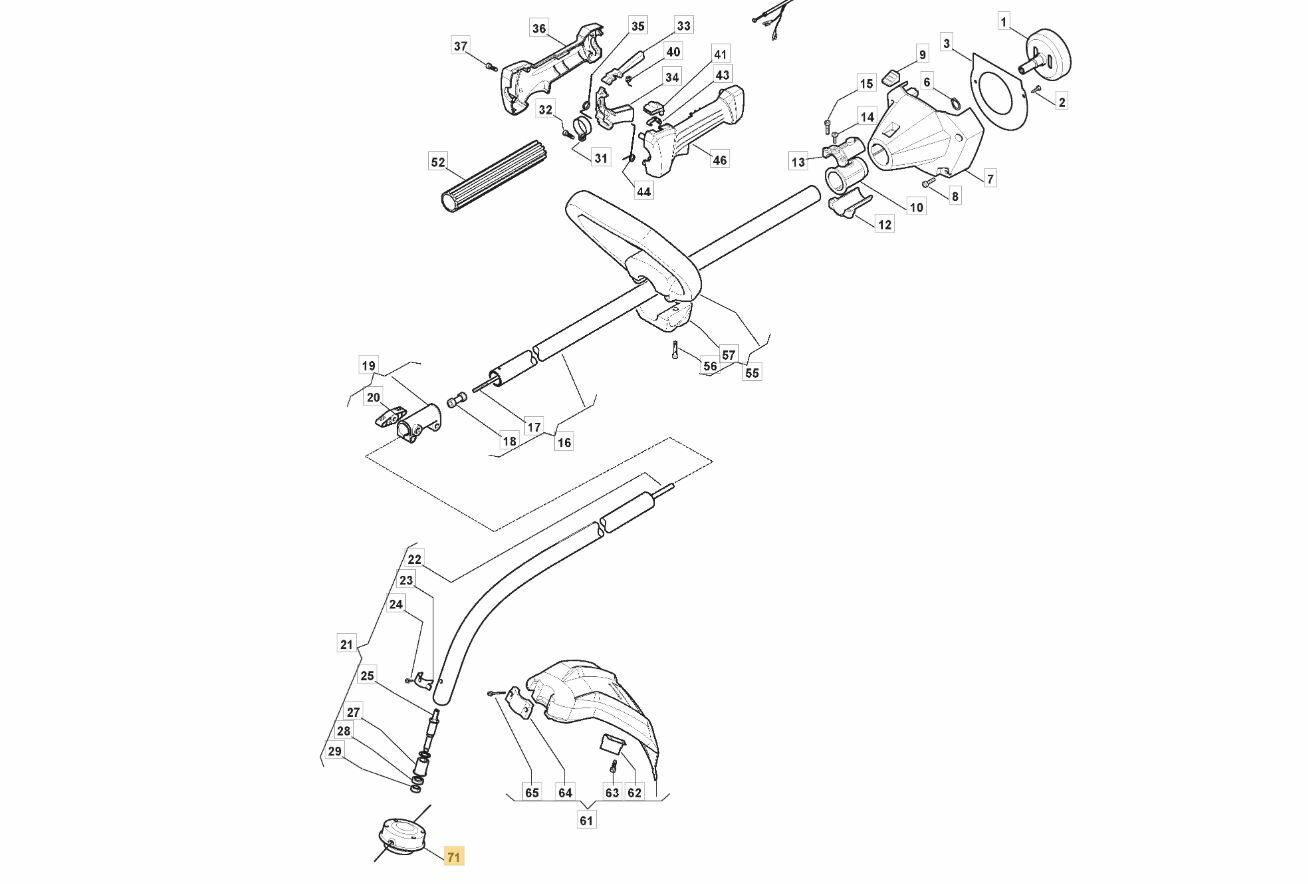 Mountfield MT2801J Nylon Head 123155008/0 Genuine Replacement Part