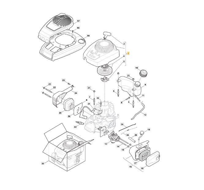 Castelgarden Recoil Assembly Fits RS100 Engine For ES464TR XC43G & EP414G