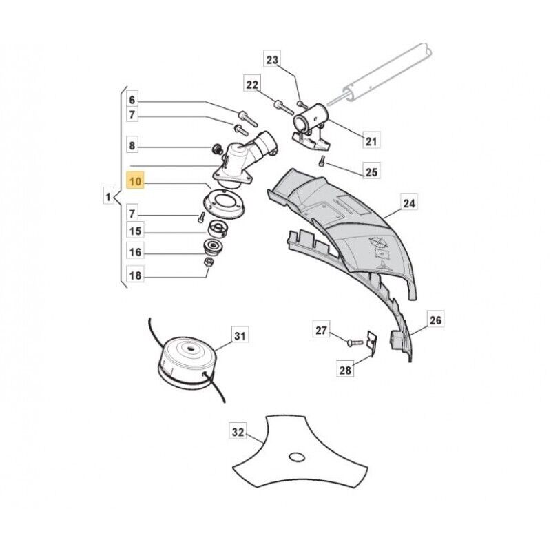 Head Guard For MacAllister MBCP254 Brushcutter Part No. 123670002/0