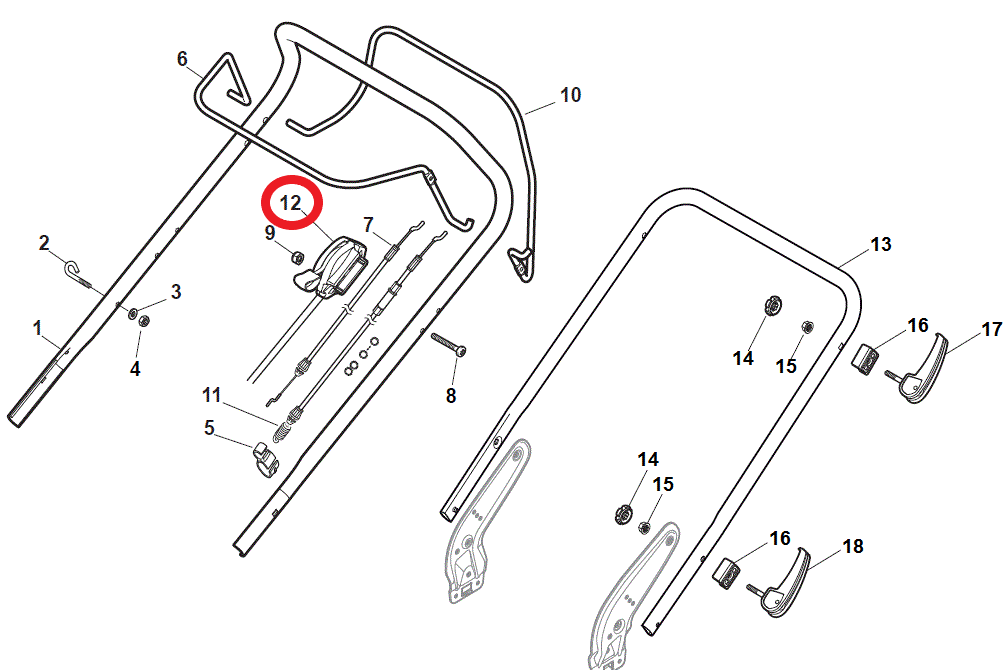 Mountfield Petrol Lawnmower Throttle Cable For S481PD HW531PD & SP485HW V