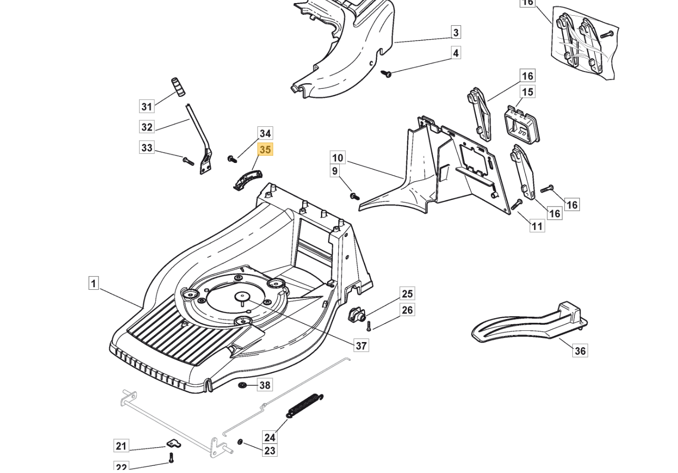 Mountfield Height Adjuster Quadrant SP505 SP554 SP555 SP550 Tri-Cut 322735563/0