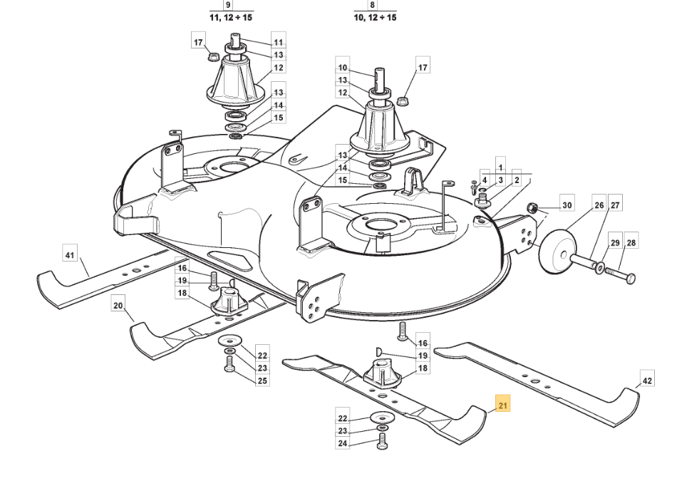 Mountfield 1440H Left Mulching Blade Fits 1840H 2040H 182004347/0 Genuine Part