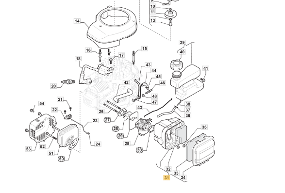 Mountfield ST120 Air Filter Assembly Compatible With SP42 SP45 SP46 Petrol Lawnmower