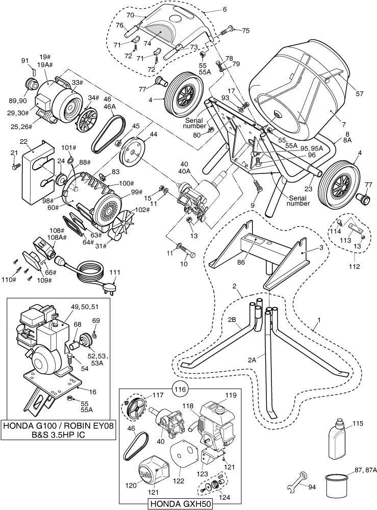 Belle Minimix 140/150 Cement Mixer Engine Pully Part No.MS17 Genuine Part - Outdoor Spares