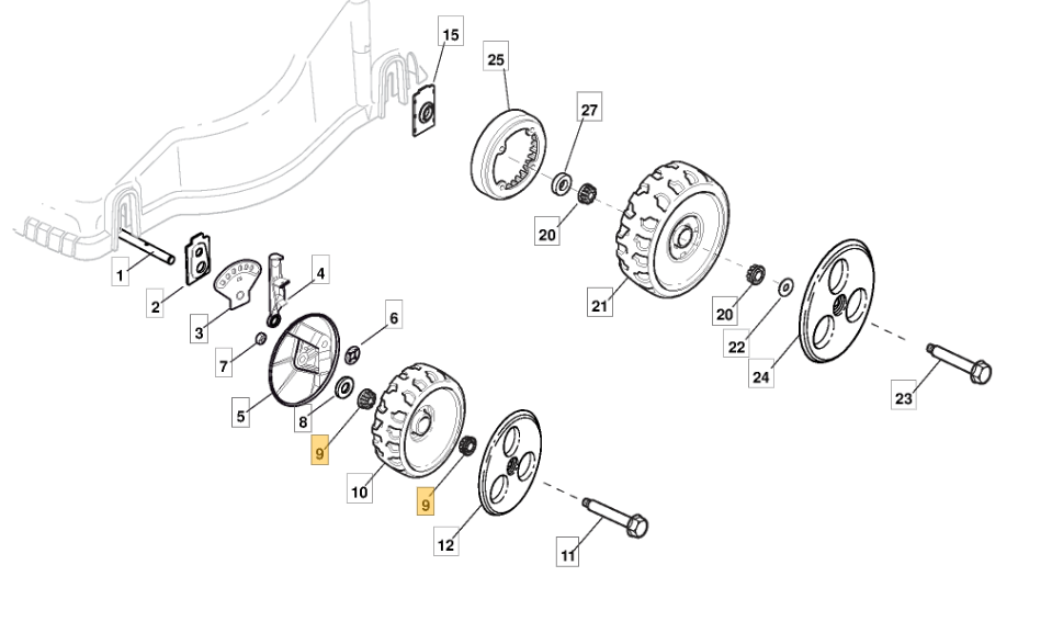 Castelgarden Wheel Bush Fits EP434TR CG474 B X45 GS 322034509/0 Genuine Parts - Outdoor Spares