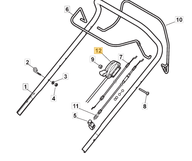 Lawnmower Throttle Cable For MacAllister MPRM 53SP (2013) Part No. 181005516/0 - Outdoor Spares