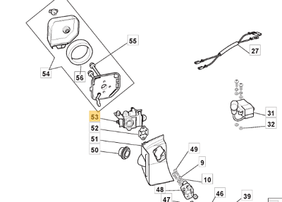 MacAllister MHTP245 - 2 Carburettor 123054036/0 Genuine Replacement Part - Outdoor Spares